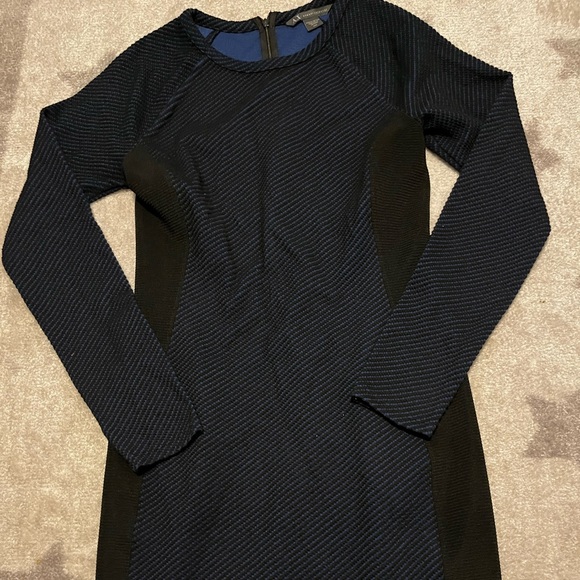 Armani Exchange black/blue bodycon dress - Picture 1 of 4